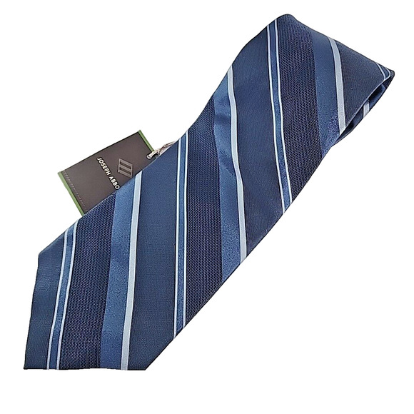 Joseph Abboud Blue Striped Silk Tie Necktie - Made in Italy - New with Tags - Picture 1 of 5